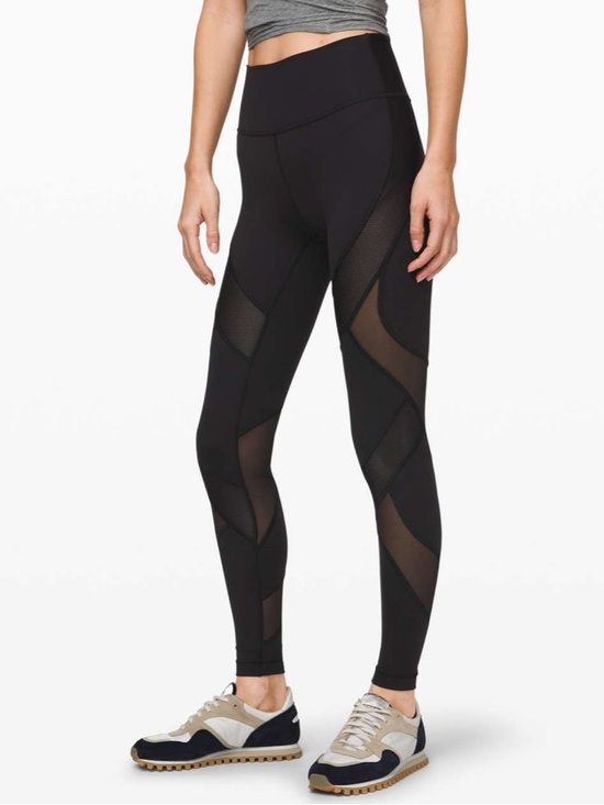 lululemon athletica Pants - Lululemon Wunder Under High-Rise Tight 28" *Mesh Black size 6